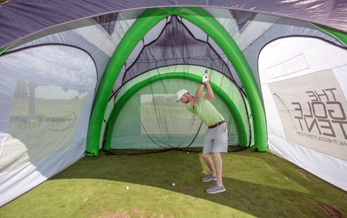 The Golf Tent swing inside