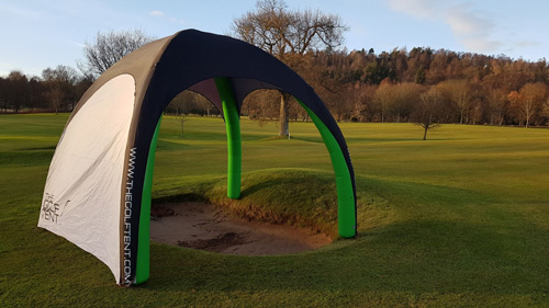 The Golf Tent covering a bunker