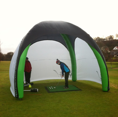 The Golf Tent coaching in the cold