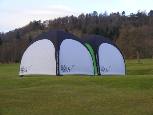 The Golf Tent - two tents from distance